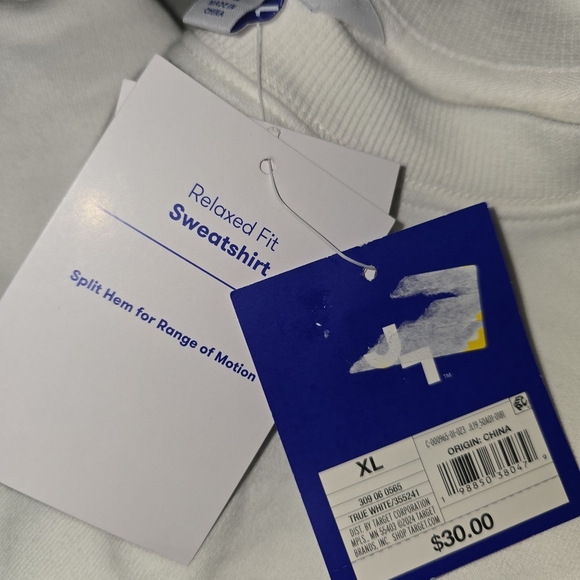 Womens JoyLab Relaxed Fit White Sweatshirt, NWT!! - Picture 4 of 4